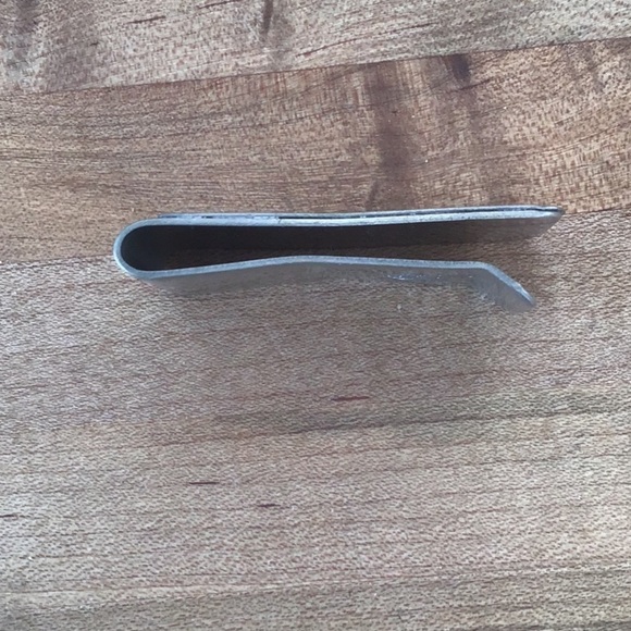 Vintage Navajo Silver & German Silver Money Clip / turquoise & Coral Chip Inlay - Picture 3 of 7